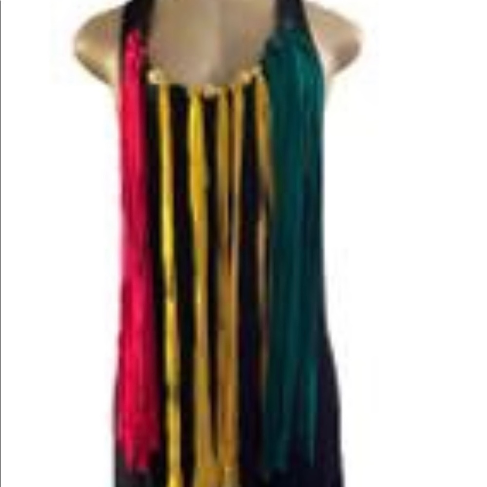 Rasta Mini Fringe Dress S/M
